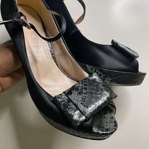 Sexy Black Satin Heels